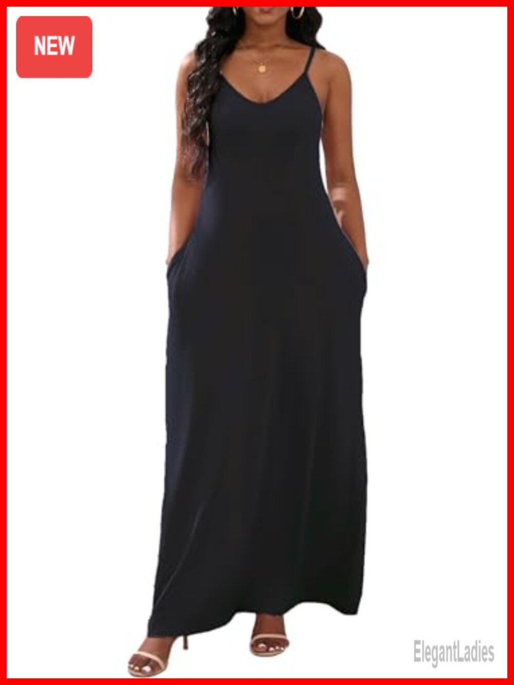 Sleeveless Plus Size Loose Maxi Dress with Pockets